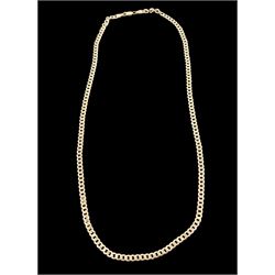 9ct gold flattened curb link necklace, hallmarked, approx 18.8gm