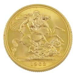 Queen Elizabeth II 1963 gold full sovereign coin