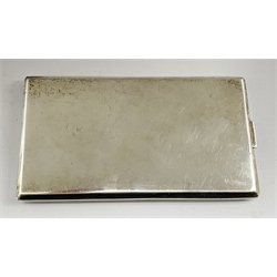 American sterling silver cigarette case by R Blackington & Co engraved with a monogram and engraved corners 13.5cm x 7.5cm 5.1oz

