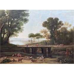 After Claude Lorrain (French 1600-1682): Shepherd Resting, oil on canvas unsigned 45cm x 60cm