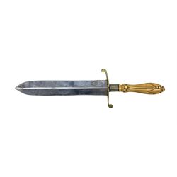 Bowie knife by Wm Gregory, Sons & Co, Howard St., Sheffield with carved ivory handle, blade length 20cm