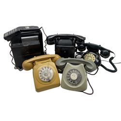 Five vintage telephones including Siemens Ediswan, G & C etc