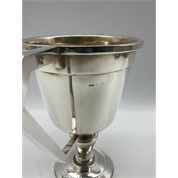 Silver two handled trophy I.T.C. D.W.R. Recruit Company H20cm Birmingham  1938 Maker Roberts & Dore 14oz