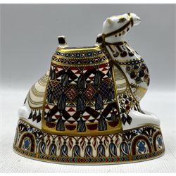 Royal Crown Derby paperweight, 'Camel', with gold stopper