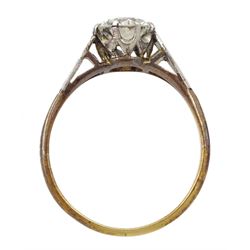 18ct gold single stone round brilliant cut diamond ring, diamond approx 1.05 carat