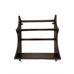 Ercol wall rack with two shelves 