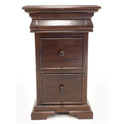 Barker & Stonehouse Grosvenor mahogany lamp table with three drawers W41cm, H65cm, D46cm
