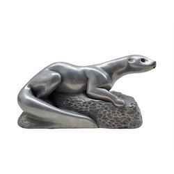 'The Fisher Collection' silvered model of an Otter by Richard Fisher, L26cm