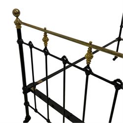 Victorian black painted wrought metal and brass 4'6