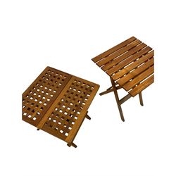 Collection of garden furniture including Westminster folding chair and another of similar design together with two small folding tables