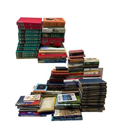 A large lot of assorted books comprising a variety of genres; (non)fiction,  ranging in topics from horticulture to biography in three boxes.