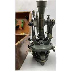 Cooke, Troughton and Simms theodolite No. VO12577 with grey lacquered finish in original box