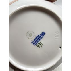 Royal Copenhagen porcelain comprising a Fantail Fish ashtray no. 931 designed by A. Nielsen, Lobster dish no. 3277 and Frog ashtray no. 2477 (3)