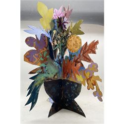 Mark Hearld (Scottish 1974-): Still Life of Wild Flowers in a Vase, mixed media 3D sculpture H89cm 