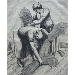 Frederick George Austin (British 1902-1990): Women Collecting the Wheat Harvest, drypoint etching signed and dated '26 in the plate 14cm x 11cm (unframed)
Provenance: direct from the granddaughter of the artist