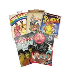 The Beatles Illustrated Lyrics edited by Alan Aldridge, two volumes, Beatles Illustrated Record and two other Beatles books, all soft covers