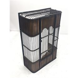 Large country house style enclosed fire guard with door and shaped brass panels W77cm, H116cm, D34cm
