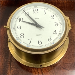 Smiths 'Sectronic transistor' brass bulkhead type clock, D19cm