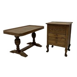 Oak coffee table and bedside cabinet