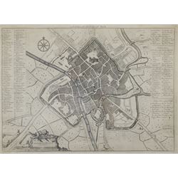 Francis Drake (British 1696-1771): 'A Plan of the City of York', 18th century engraved map 31cm x 42cm