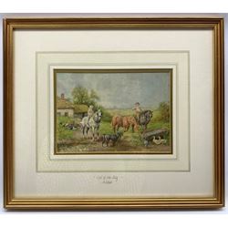 A D Bell (AKA Wilfred Knox) (British 1884-1966): 'End of The Day', gouache of a farm scene, signed and titled 18cm x 24cm