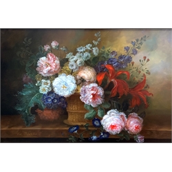 Tom Crowell (20th Century): Still Life of Flowers, oil on panel signed 40cm x 60cm