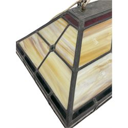Tiffany style leaded stained glass ceiling light fitting