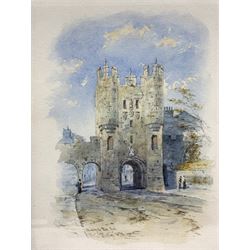 Thomas 'Tom' Dudley (British 1857-1935): 'Walmgate Bar (within) York' 'Micklegate Bar York' 'Bootham Bar York' and 'Monk Bar York', set four watercolours signed titled and dated 1879-80 each 30cm x 23cm