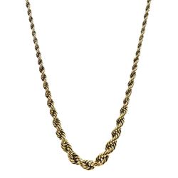 Gold graduating rope twist design necklace