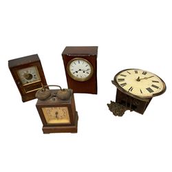 Three 19th century mantle clocks and a 19th century wall clock