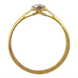 Early-mid 20th century gold bezel set single stone old cut diamond ring, stamped 18ct, diamond approx 0.20 carat