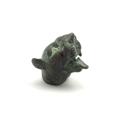 Bronze dagger finial in the form of a tigers head, possibly Roman