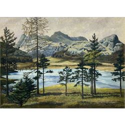 AH Andrews (British Early 20th century): 'Blea Tarn and Langdale Pikes', oil on canvas signed 50cm x 68cm
Provenance: 'Eighth West Riding Artists' Exhibition Wakefield 1931' label verso and City of Bradford Gallery label verso 