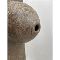 Charles Bound (born 1939-): A large 1980's studio pottery sculpture entitled 'Totem', potters seal mark, H99cm