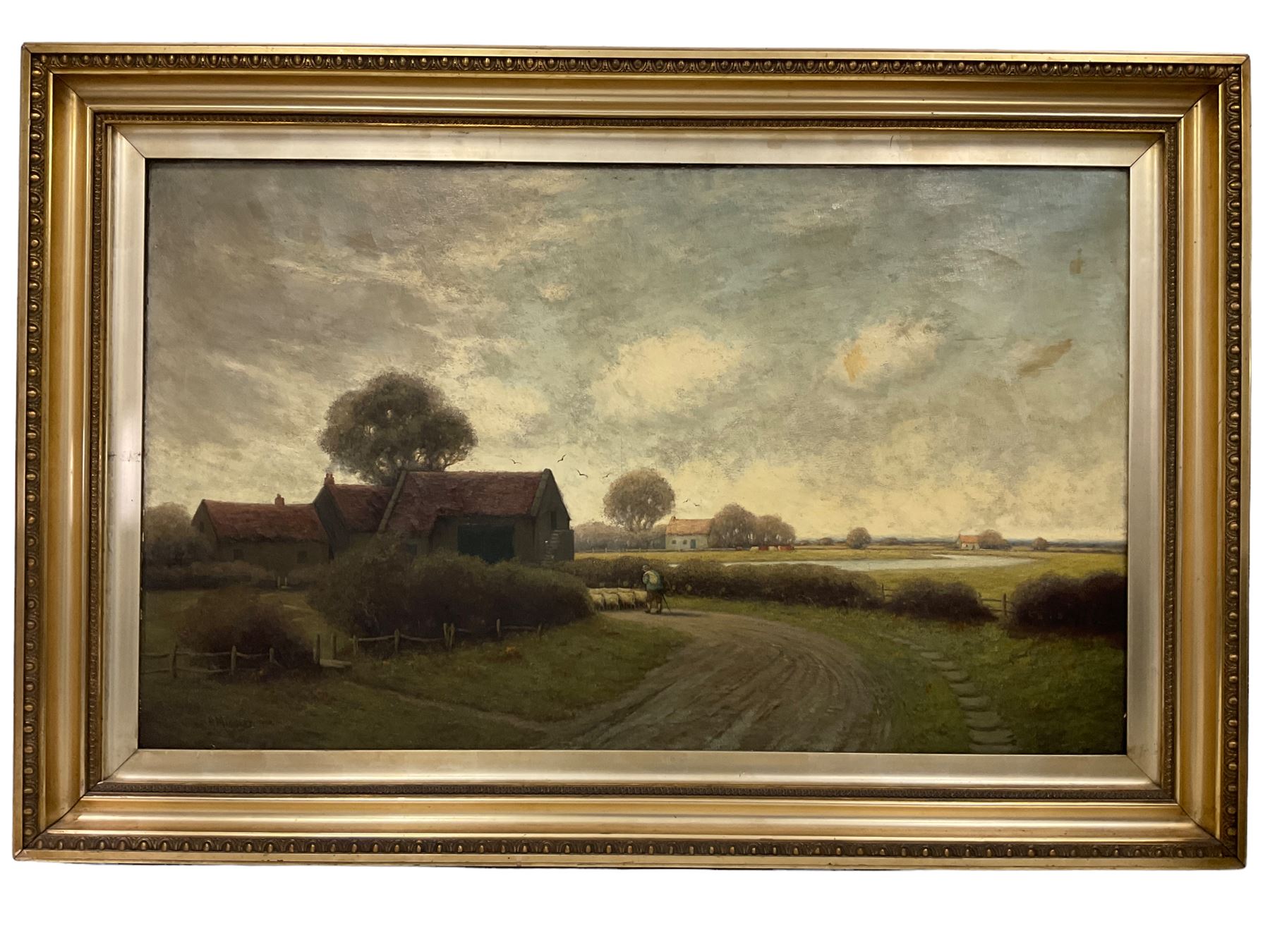 DS A Midgley (British 19th/20th century): Figures on a Country Lane ...