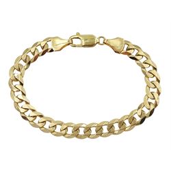 9ct gold flattened curb link bracelet, hallmarked, approx. 17gm 