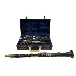 Boosey & Hawkes 'Marlborough' clarinet in original case together with 19th century rosewood clarinet