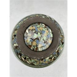 Jean Gerbino (Italian 1876 -1966): A mid century Vallauris micro mosaic pottery vase, impressed marks beneath H33cm 