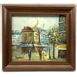 French School (20th century): Parisian Street Scene, oil on canvas signed 20cm x 24cm
