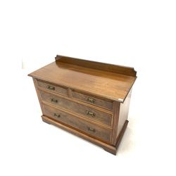 Edwardian walnut chest fitted with two short and two long drawers W119cm, H91cm, D52cm