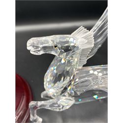 Two Swarovski crystal SCS Annual Edition 'Fabulous Creatures' figures comprising The Dragon - 1997 and The Pegasus - 1998, one with stand, both boxed