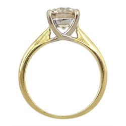 18ct gold single stone round brilliant cut diamond ring, hallmarked, diamond approx 1.50 carat