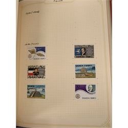 World stamps, including Tristan da Cunha, Austria, Brazil, Cayman Islands, Cuba, Denmark, France, Brunei, Southern Rhodesia, Jamaica, etc, housed in 'The Imperial Postage Stamp Album' and six loose leaf albums