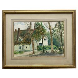 Alexander Jamieson (Scottish 1873-1937): The White Cottage at Mill Farm, Weston Turville, watercolour signed and dated 1914, location inscribed in pencil verso 35cm x 50cm