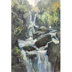 John Arthur Dees (Northern British 1875-1959): 'Waterfalls Two Stages - Green Effect', pair watercolours signed, titled verso 50cm x 35cm (2)
Provenance: from family of artist