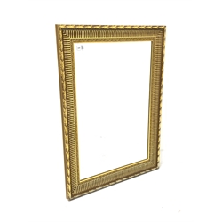 20th century gilt framed wall mirror, with moulded frame enclosing a bevelled mirror plate