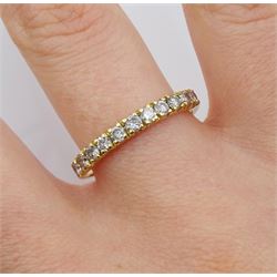 18ct gold round brilliant cut diamond half eternity ring, London import marks