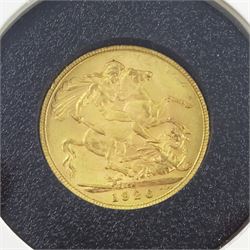 King George V 1926 gold full sovereign coin, Pretoria mint 