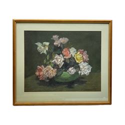 James William Booth (Staithes Group 1867-1953): Still Life of Roses, pastel signed 37cm x 47cm