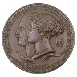 Great Exhibition, Hyde Park 1851 prize medal, obverse depicting Queen Victoria and Prince Albert, by W. Wyon and L.C. Wyon., produced by The Royal Mint